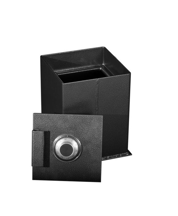 Caja fuerte de empotrar camuflada en Lima con cerradura de seguridad.